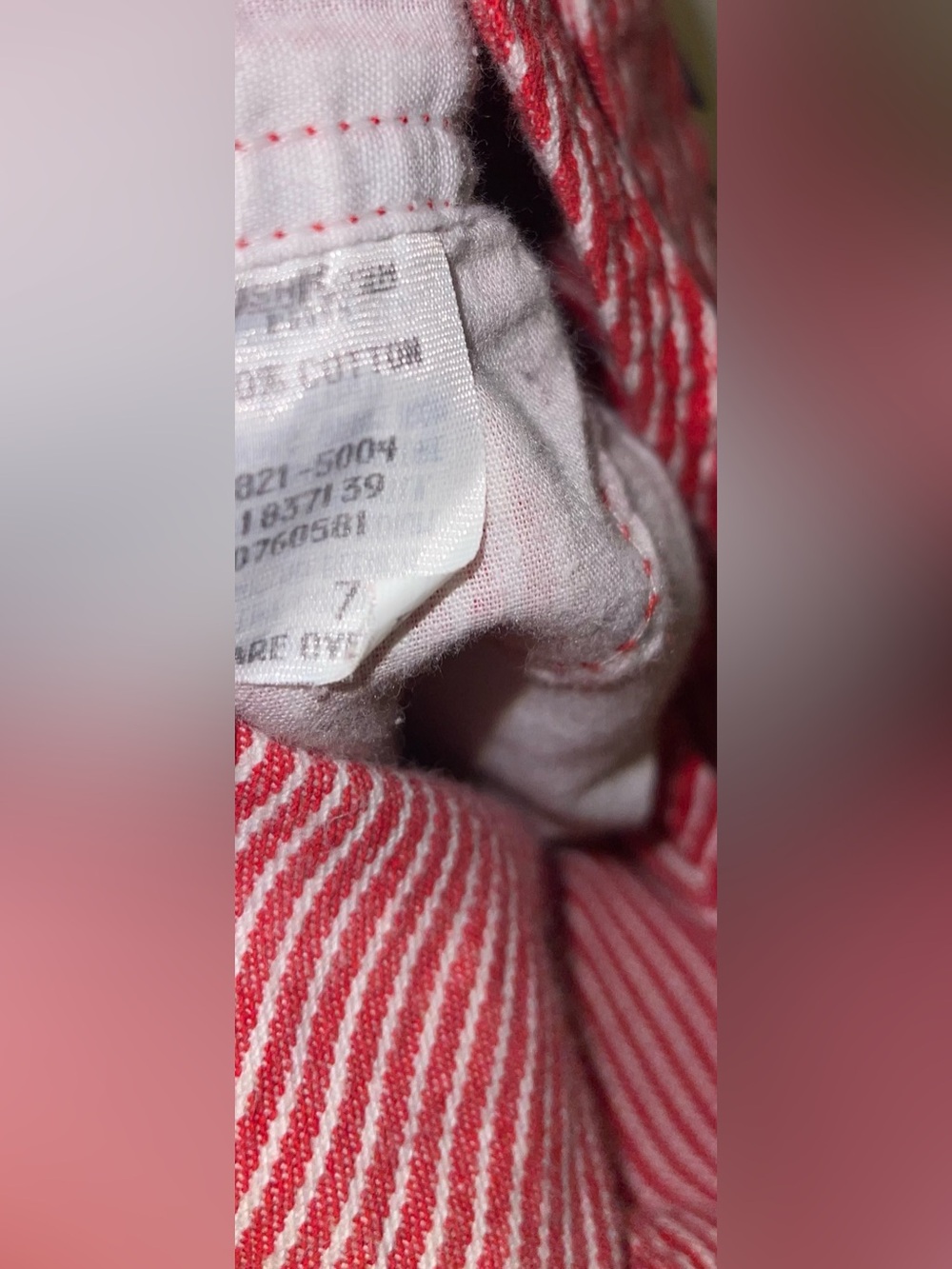 OshKosh B’Gosh kids 7 overalls red white Hickory Railroad stripe - Picture 7 of 7
